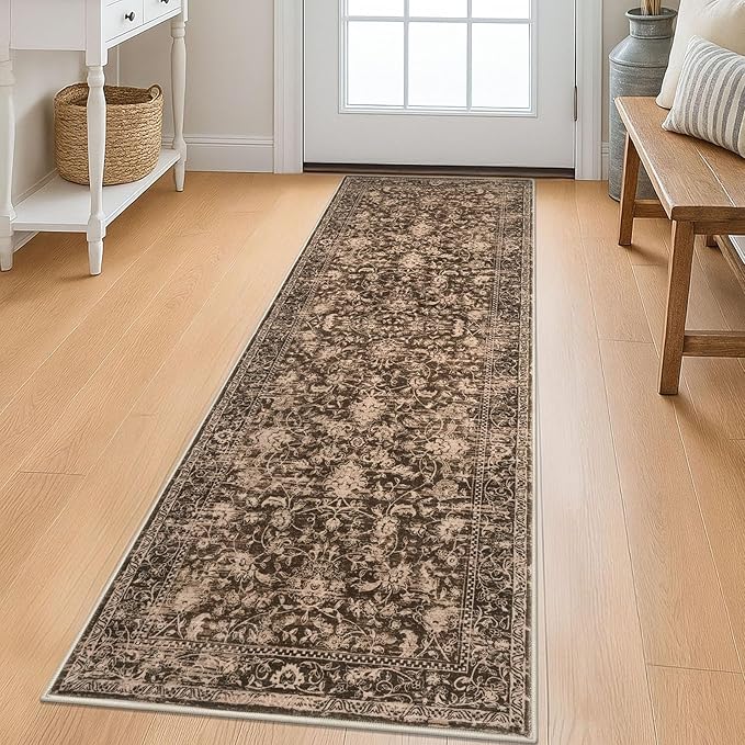 KILOCOCO Hallway Runner 2x6 Rug Runner Washable Kitchen Runners Printed Floral