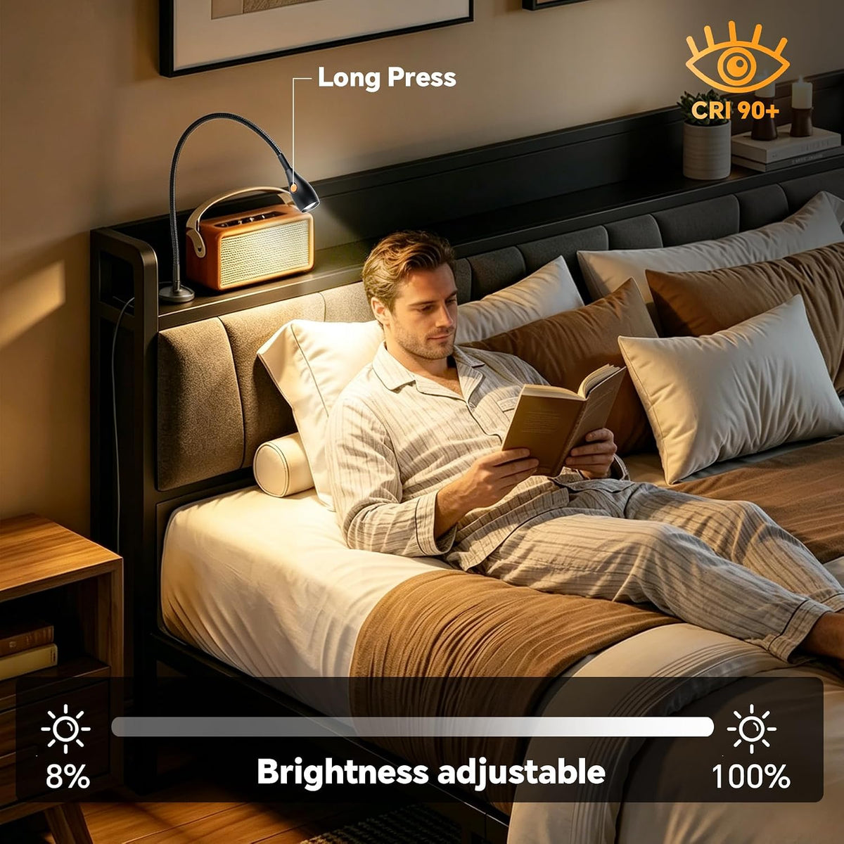 acegoo Minimalist Magnetic Reading Light, Handy Lamp Head Switch Desk Lamp