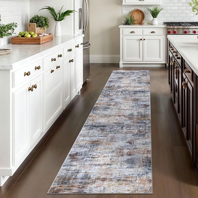 IOHOUZE Abstract Runner Rug 2x10 Ft Washable Runners