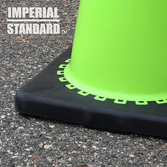 Traffic Cones - Safety Cones - 36" Green Cones with 2 Reflective Collars - Construction Cones - Road Cones - Parking Cones - Street Cone (4 pack)