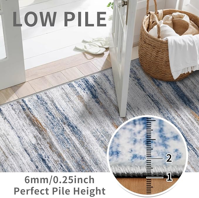 3x6 Washable Runner Rug for Family: Easy-to-Clean Runners for Hallway Entryway