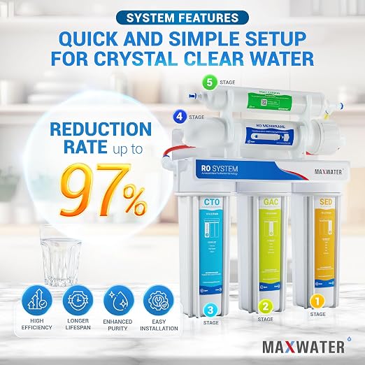 Max Water 5 Stage 100 GPD RO Standard Water Filtration System