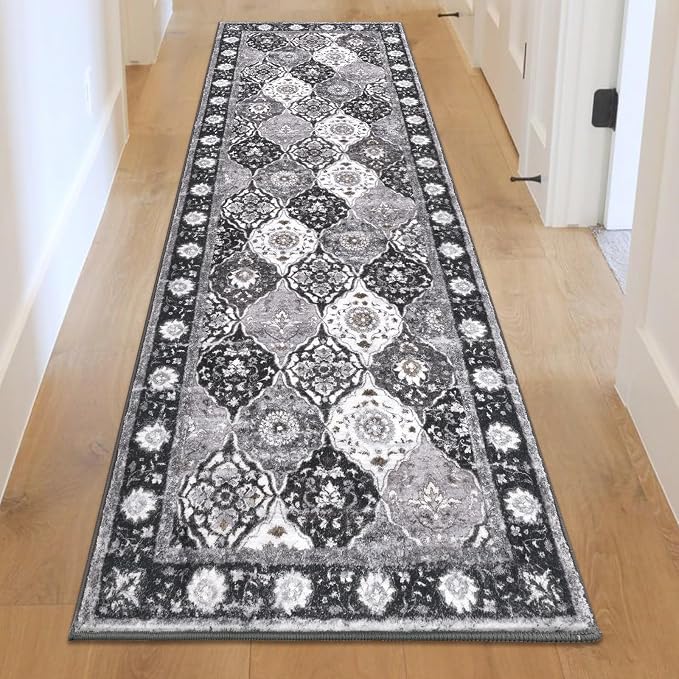 HEBE Hallway Runner Rug 2'x6' Washable Vintage Distressed Area Rugs Non Slip