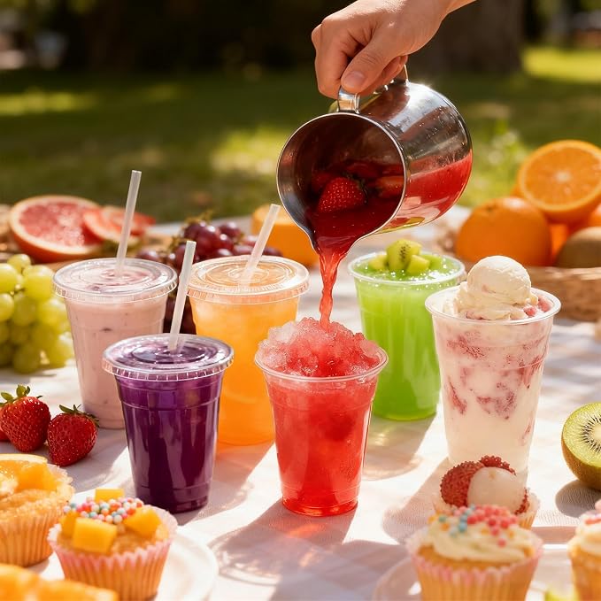 100 Pack 16 oz Plastic Cups