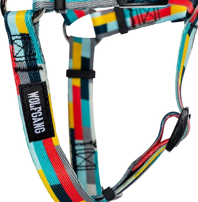 Wolfgang Heavy Duty Adjustable Dog Harness, Pull-Tested for Walking & Training, Mixtape Print, Small