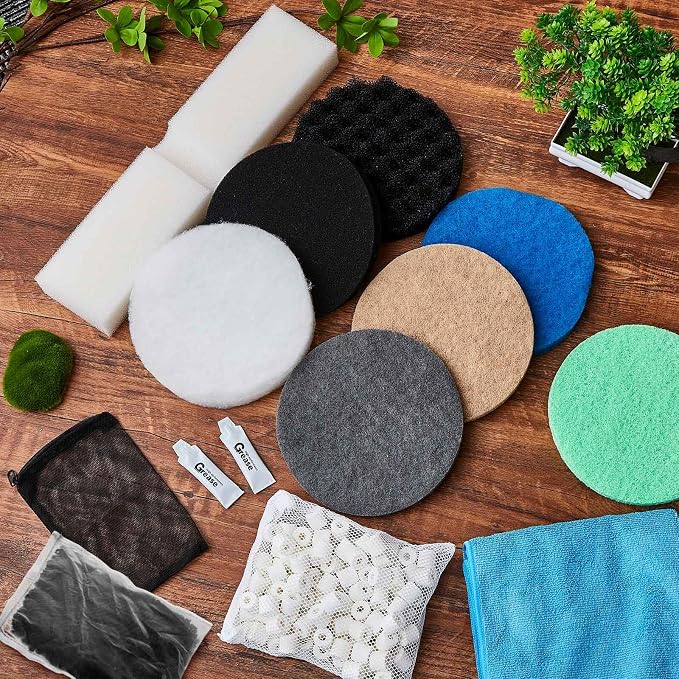 31 Pcs Compatible with Fluval Fx4/Fx5/Fx6 Replacement Filter Media, 3 Foam Block