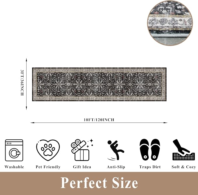 3x12 ft Long Hallway Runner Rug