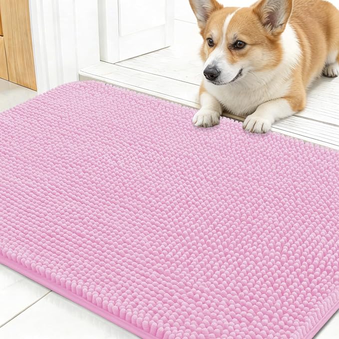 OLANLY Dog Door Mat for Muddy Paws 24x16, Absorbs Moisture and Dirt, Absorbent