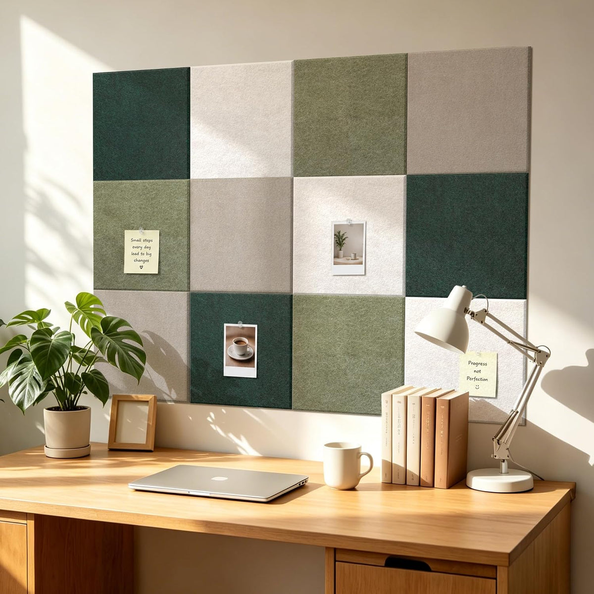 Vieshful Felt Bulletin Board Tiles 48"x36" Pin Board Wall