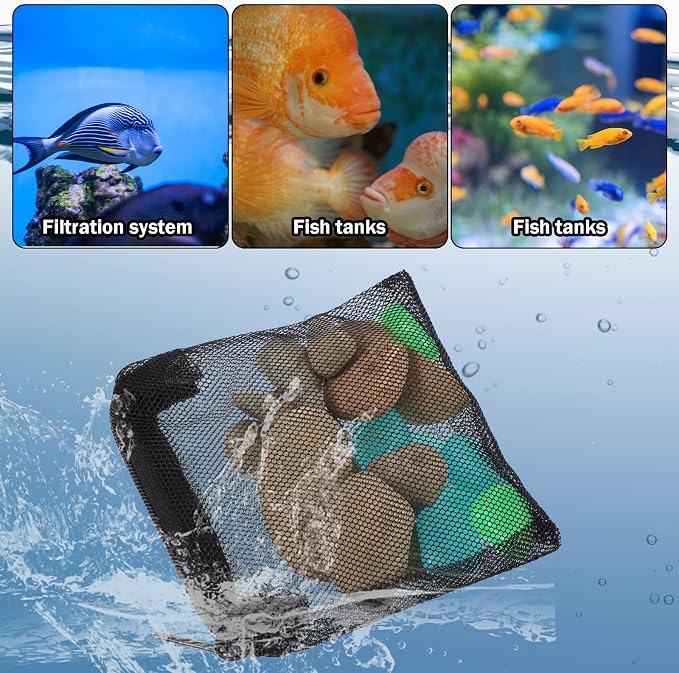 10PCS Aquarium Filter Media Bags, 3x4 Inch Fish Tank Media Mesh Filter Bags