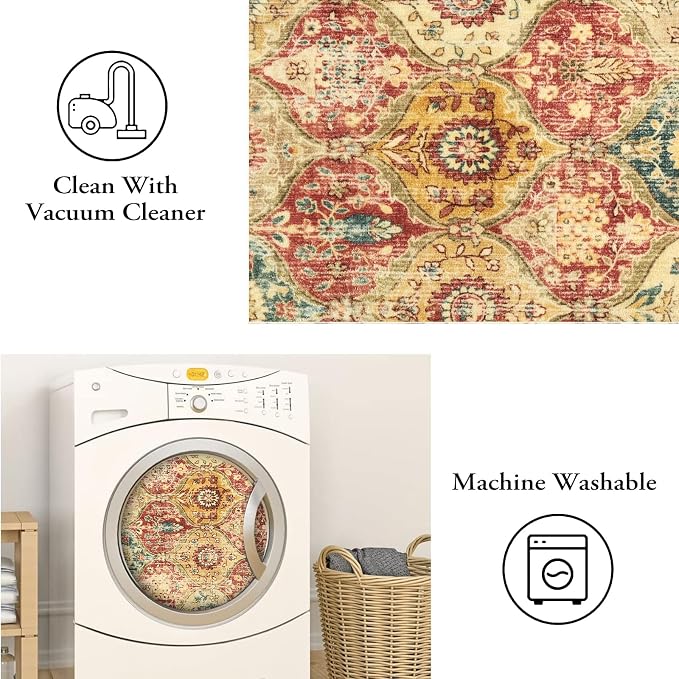 Lahome Moroccan Trellis Washable Runner Rug, 2x6 Kitchen Runners