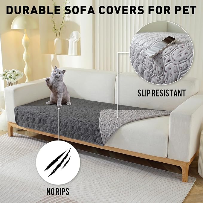 Waterproof Non-Slip Dog Bed Cover, pet Blanket Sofa Furniture Protector, car Incontinence Mattress, Suitable for Most Cats and Dogs, Pets (Dark Gray) (30x53in)