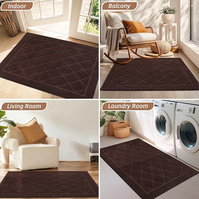 BEQHAUSE Dirt Trapper Door Mat 32" x 48", Doormat Non-Slip Entryway Rugs