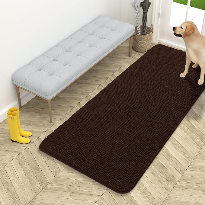 OLANLY Dog Door Mat for Muddy Paws 54x24, Absorbs Moisture and Dirt, Absorbent