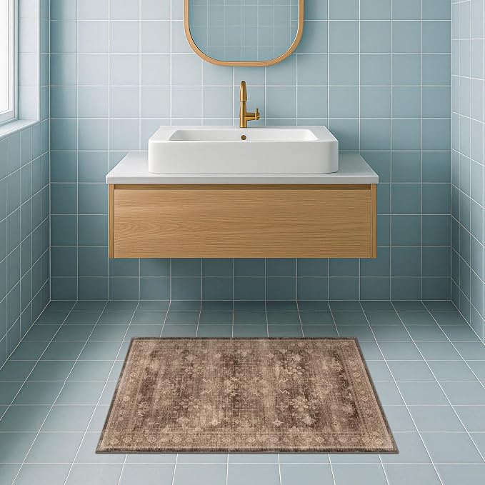 Boho Taupe Brown 2x3 Entryway Rug