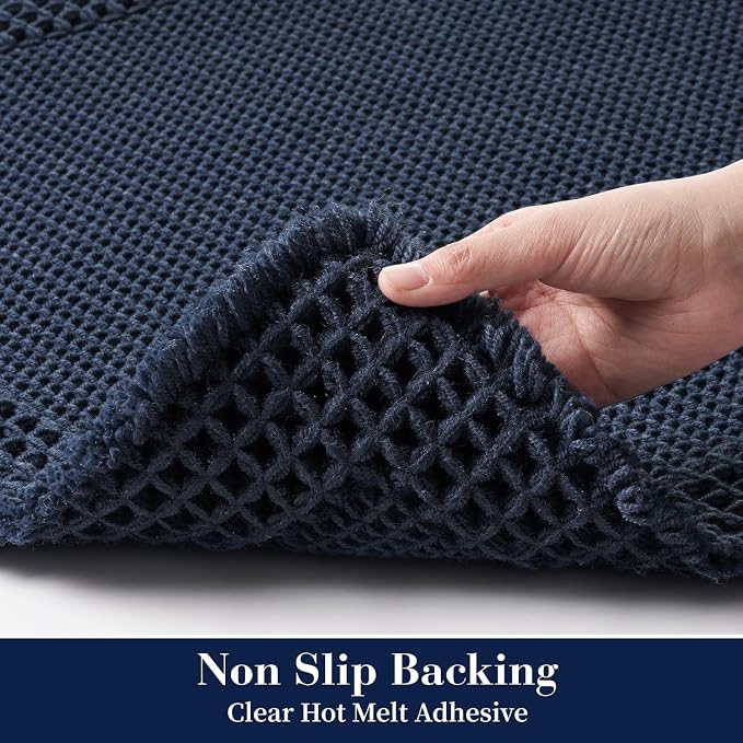 RESARE Waffle Bath Mat for Bathroom, Super Absorbent Bathroom Rugs Non Slip