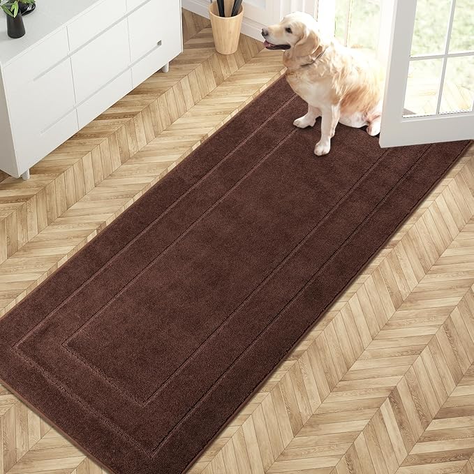 PURRUGS Dirt Trapping Door Mat 32" x 70", Non-Slip/Skid Machine Washable