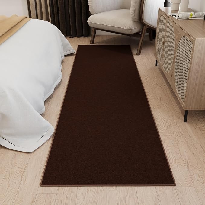 Ottomanson Hallway Runner Rug 2'7" x 9'10" Non Slip Solid Area Rugs Easy to