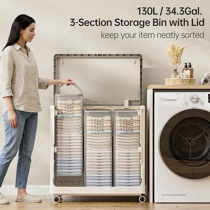 HAIXIN HOME 130L Stackable Storage Bin