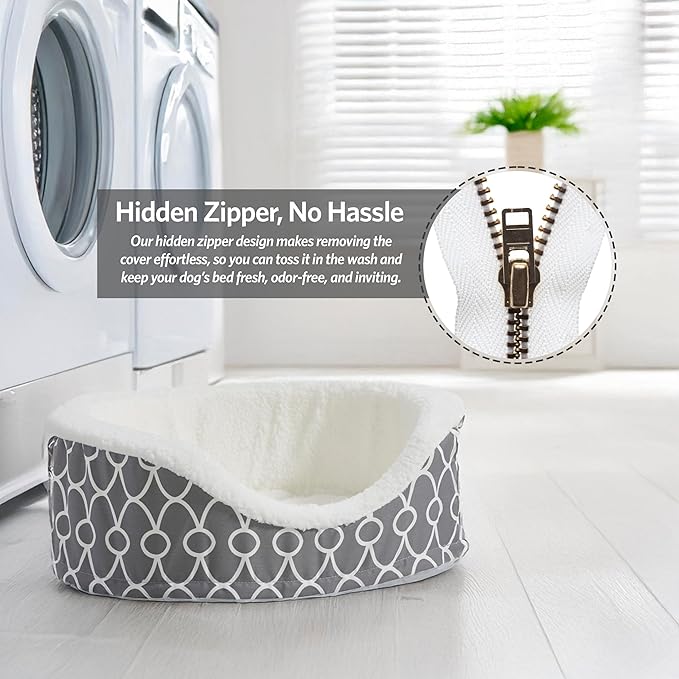MidWest Homes for Pets Orthoperdic Egg-Crate Nesting Pet Bed w/ Teflon Fabric Protector, Large Gray