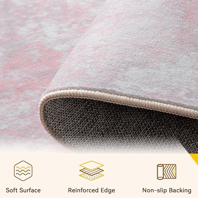 RELEANY Washable Area Rugs 8ft Non-Slip Modern Abstract Soft