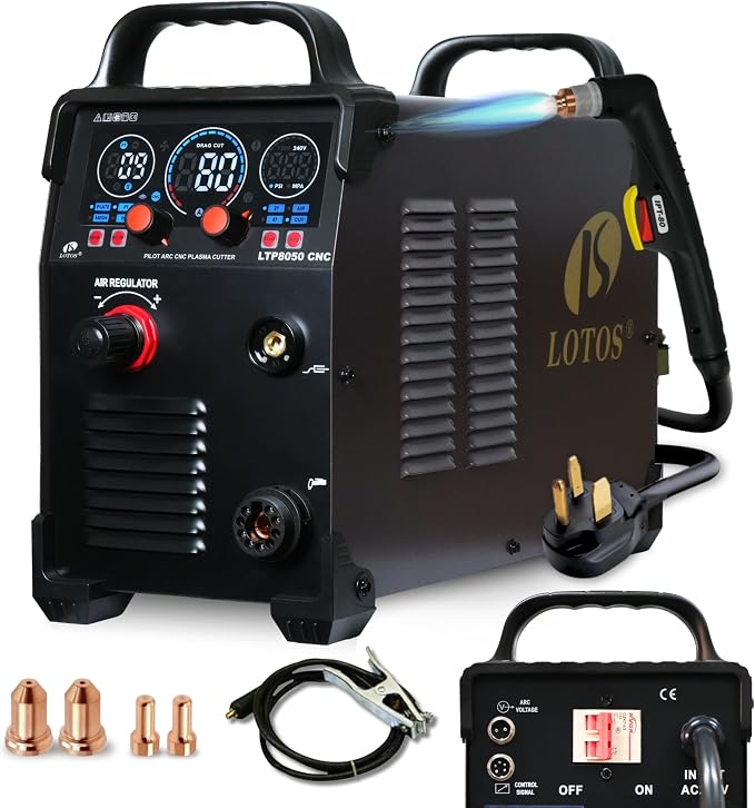 LTP8050 CNC | 80A Blowback Plasma Cutter, THC/ARC OK, LED Display & Front