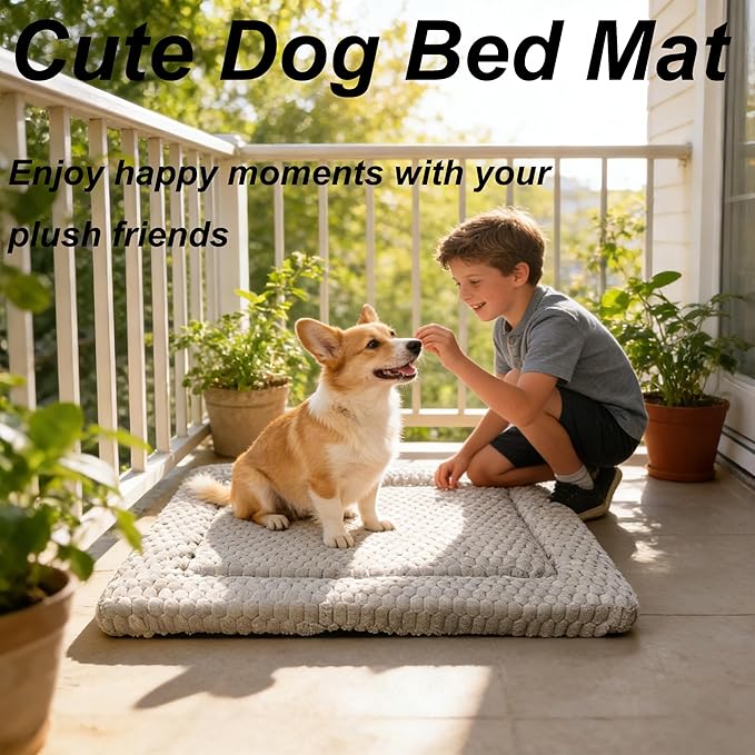 Dog Bed Mat - Reversible Dog Crate Bed Mats, Soft & Breathable Kennel Pad, Durable Crate Bed for Small Medium Large Dogs & Cats