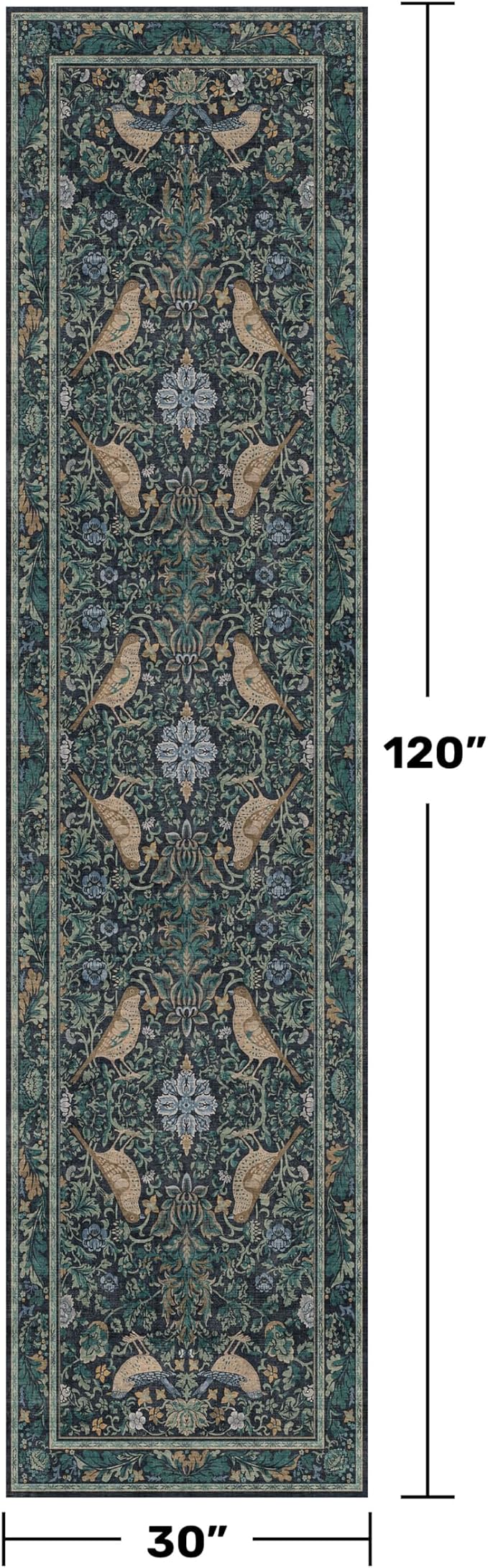 Hazo Haus Blue Boho 2'6"x10' Long Hallway Runner Rug