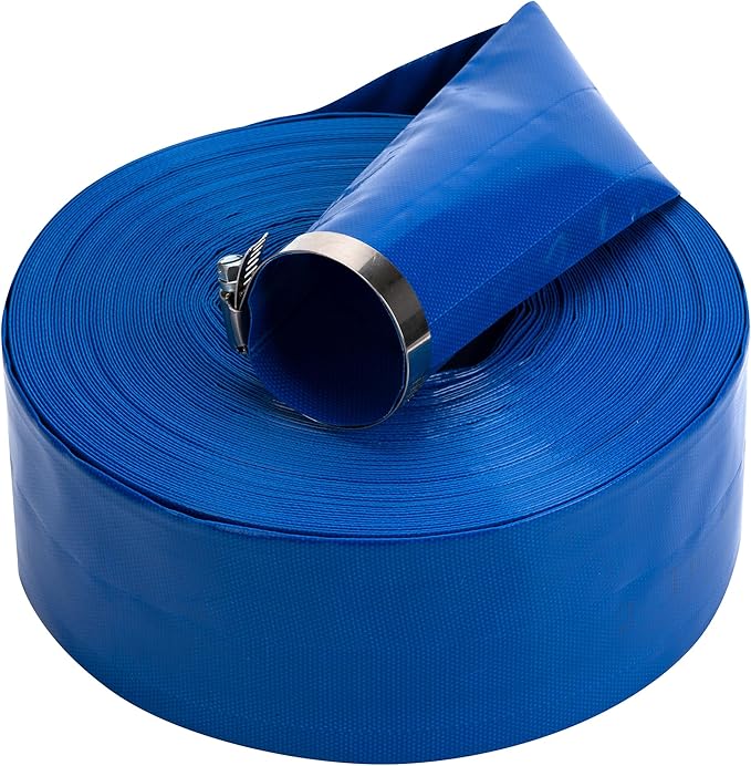 3 in x 50 ft Pool Backwash Hose Heavy Duty Drain Discharge Double PVC Lay flat