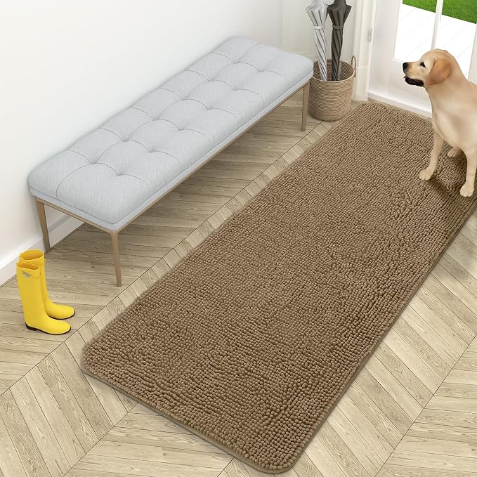 OLANLY Dog Door Mat for Muddy Paws 59x24, Absorbs Moisture and Dirt, Absorbent