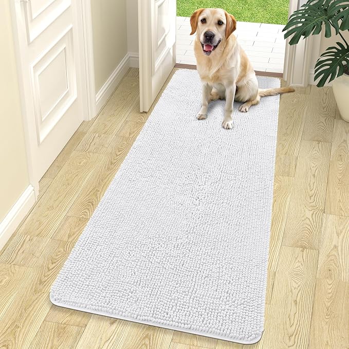 OLANLY Dog Door Mat for Muddy Paws 70x24, Absorbs Moisture and Dirt, Absorbent