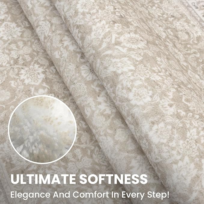 SIILOOM 2x3 Washable Rug Soft Area Rug
