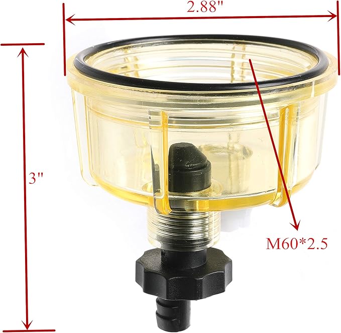 iFJF R12T Nylon Water Collection Bowl of Fuel Filter/Water Separator 120AT NPT