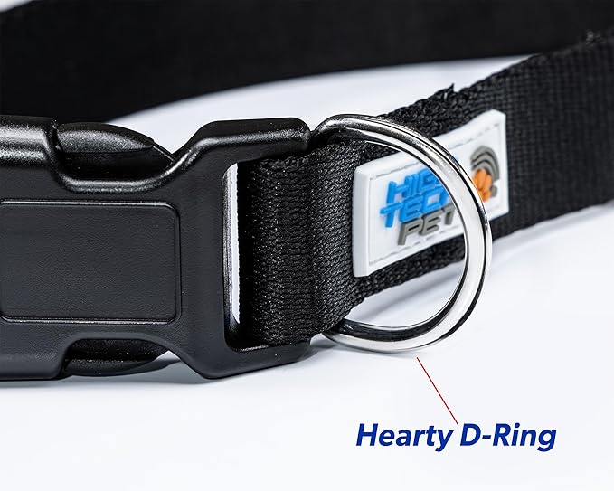 MS-5 Automatic Pet Door Collar, Genuine High Tech Pet Brand Dog Collar for Power Pet Doors - Deluxe Strap (Black, Large) - DC-BLK-MS5-L