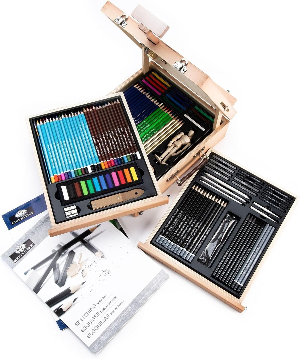 Royal & Langnickel 124-Piece Sketching and Drawing Easel Artist Set