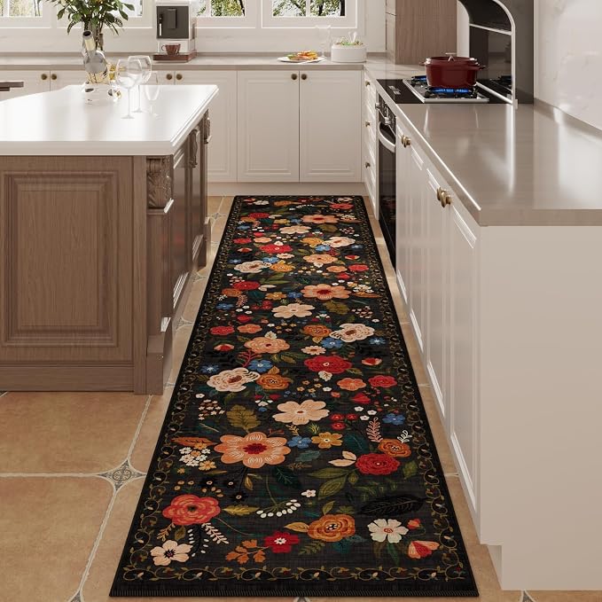 Rugcomf Runners for Hallways Kitchen Rug Non Slip 2'x 10' Long Washable Runner