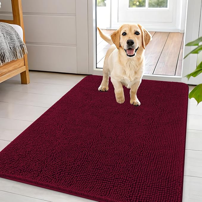 OLANLY Dog Door Mat for Muddy Paws 44x32, Absorbs Moisture and Dirt, Absorbent