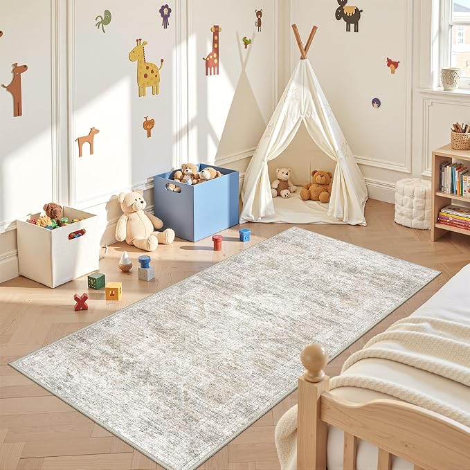 3x6 Runner Rug Non Slip, Thin Entryway Washable Rug