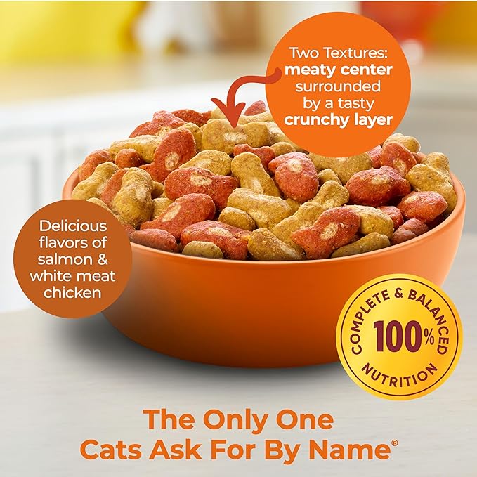 Meow Mix Tender Centers Salmon & Chicken Flavors, Dry Cat Food, 20 Pound Bag