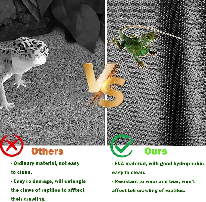 Bearded Dragon Tank Accessories, Non-Adhesive Reptile Carpet Bedding Substrate for Terrarium, Reptile Mat Terrarium Liner Tank Flooring for Leopard Gecko, Snake, Lizard and Tortoise, 18x80 in