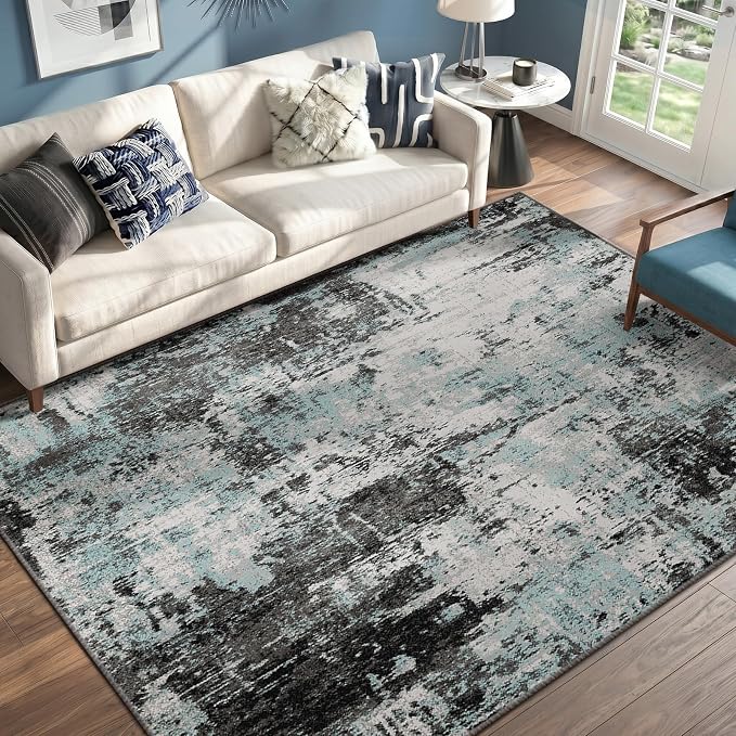 RELEANY Washable Area Rugs 5'x7' Non-Slip Modern Abstract Soft