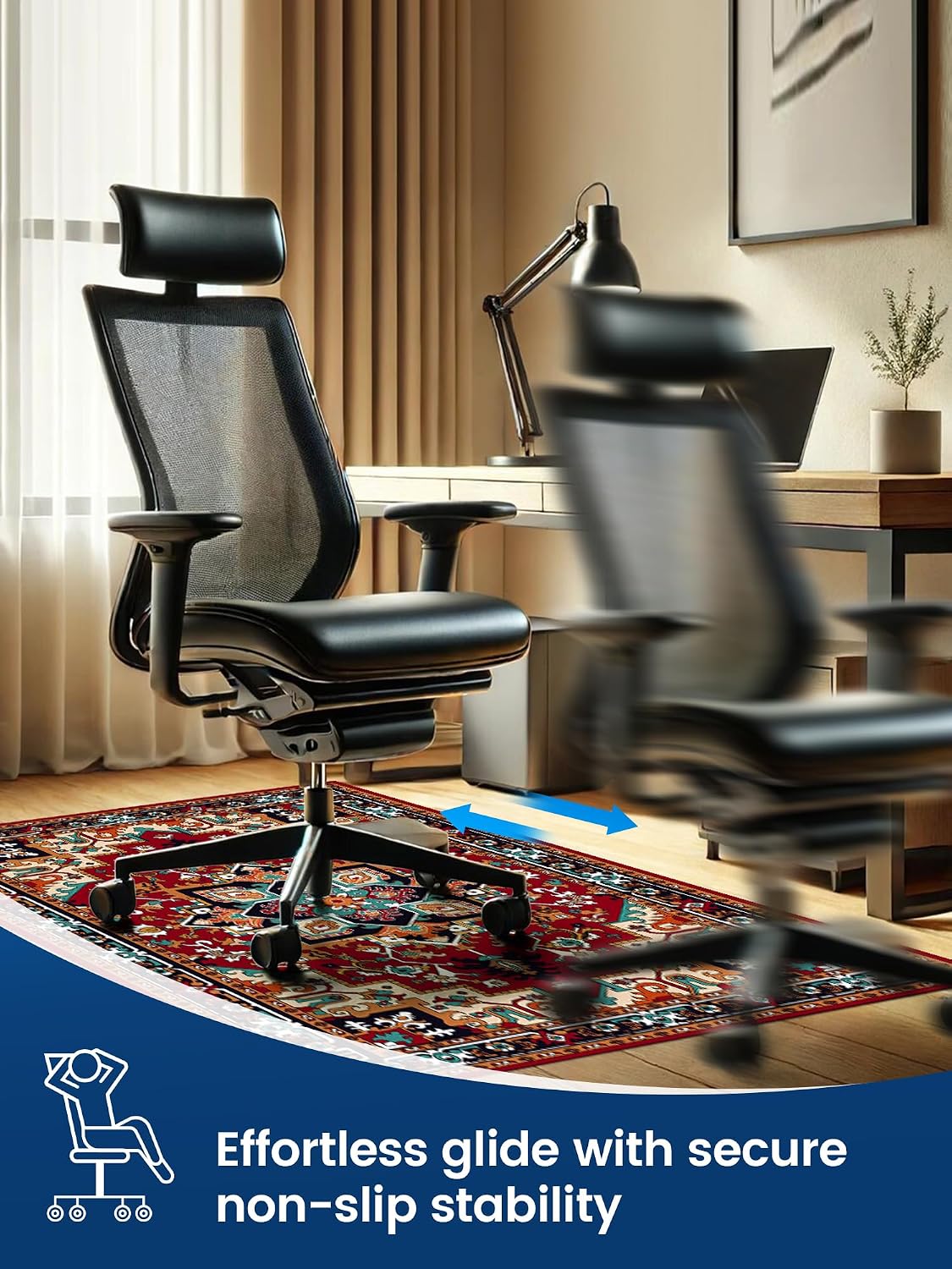 Office Chair Mat for Hardwood Floor 48"x60" ：Machine Washable Burgundy Red