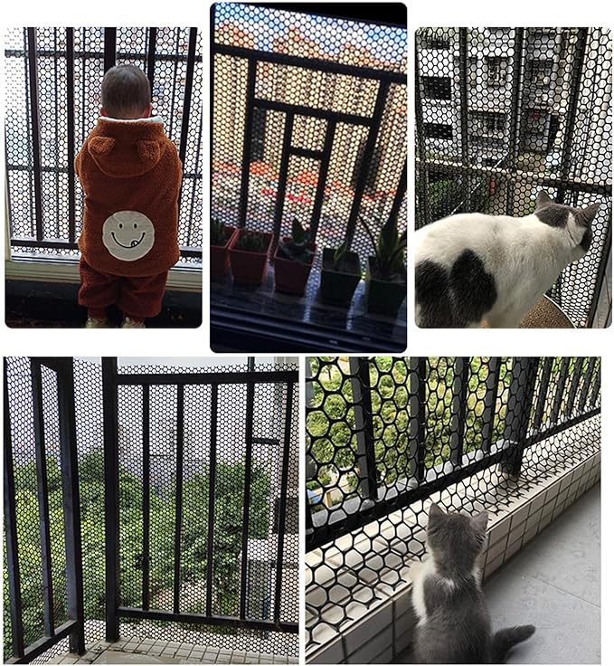 Plastic Wire Mesh Fence, Fencing Chicken Wire Fence with 1.8cm/0.7in Mesh Holes, for Pet Fencing Garden Balcony Grass Protection Farm Crafts(Size:Mesh 0.7in-3.3ft Wx33ft L,Color:Black)