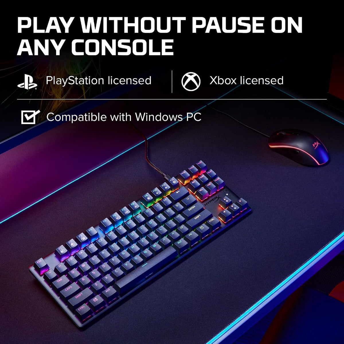 HyperX Alloy Origins Core - Tenkeyless Mechanical Gaming Keyboard, Software Controlled Light & Macro Customization, Compact Form Factor, RGB LED Backlit, Linear HyperX Red Switch,Black