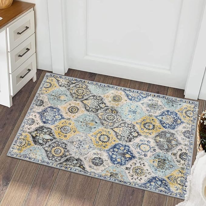 Lahome Moroccan Trellis Kitchen Rugs Non Slip Washable, 2x3 Rugs
