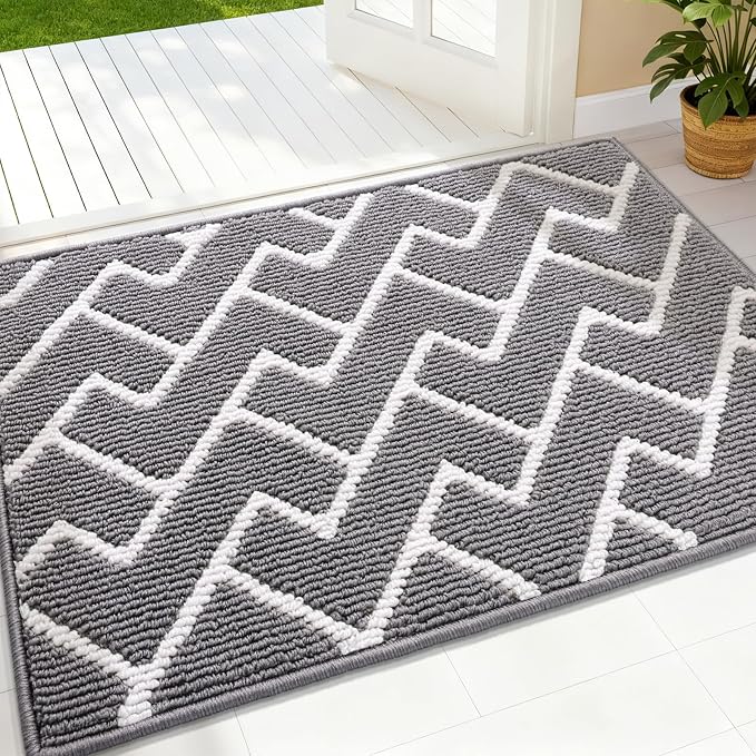 OLANLY Front Door Mat, Non-Slip Rubber Backing, Dirt Resistant and Absorbent
