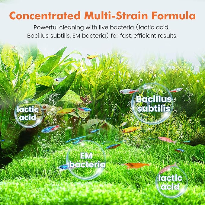 hygger Aquarium Water Bio-Clarifier, Reducing Fish Waste and Cleaning Organic Sludge, Natural Fish Tank Aquarium Leave-in Waste Management Solution for Freshwater and Saltwater Tanks, 500 ML
