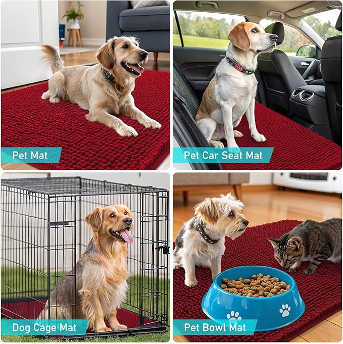 OLANLY Dog Door Mat for Muddy Paws 30x20, Absorbs Moisture and Dirt, Absorbent
