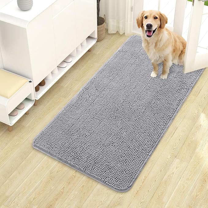 OLANLY Dog Door Mat for Muddy Paws 40x24, Absorbs Moisture and Dirt, Absorbent
