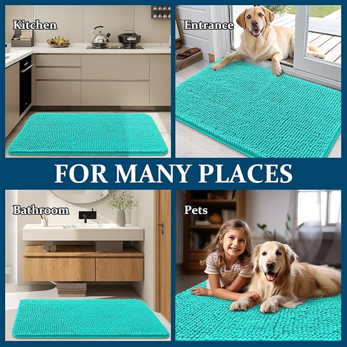 OLANLY Dog Door Mat for Muddy Paws 59x24, Absorbs Moisture and Dirt, Absorbent
